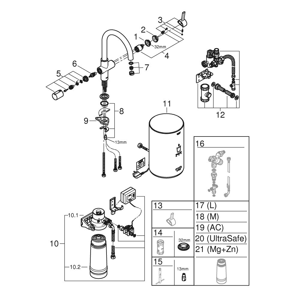 GROHE Red Basic model med C-tud i Krom