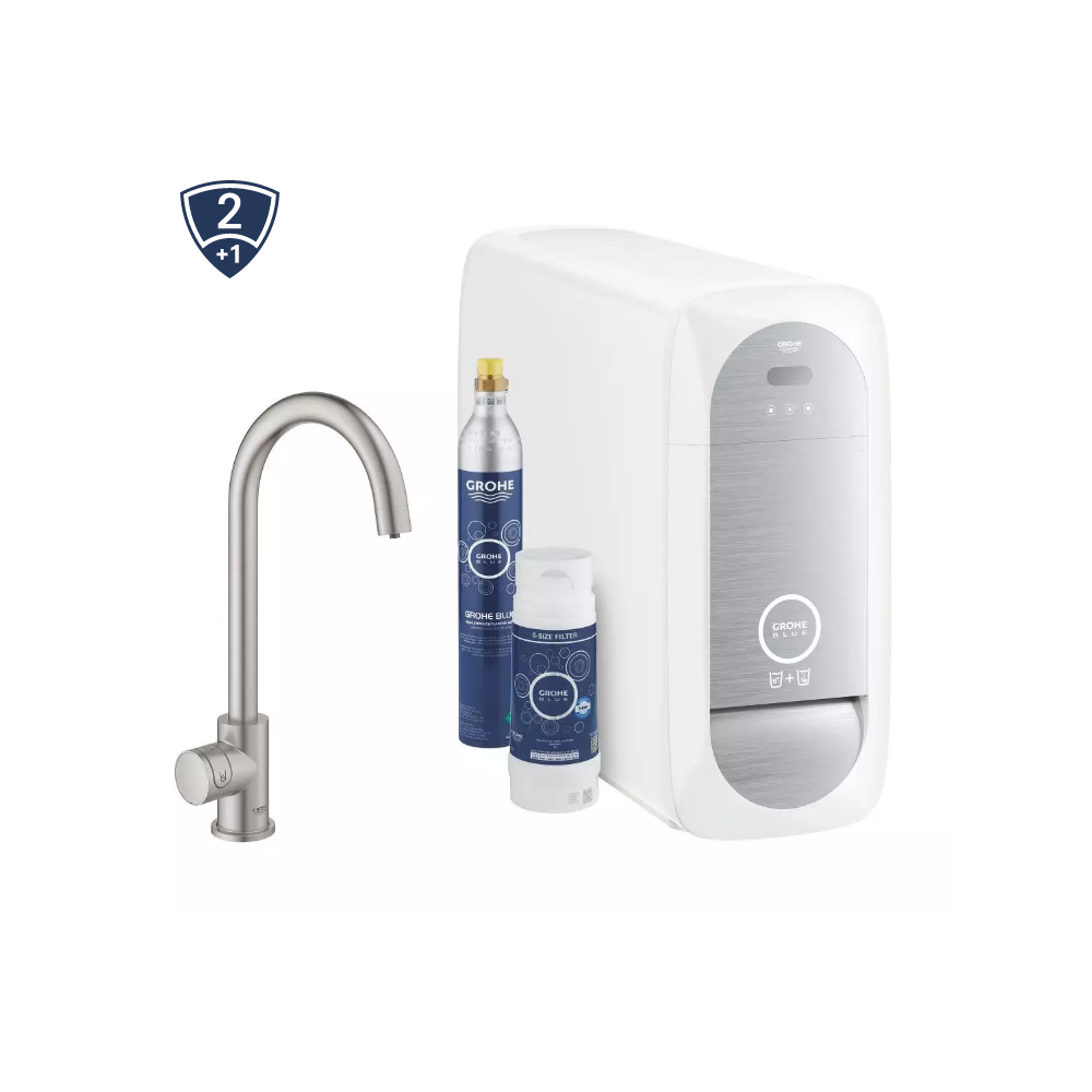 GROHE Blue Home vandanlæg med Mono C-tud vandhane i Supersteel