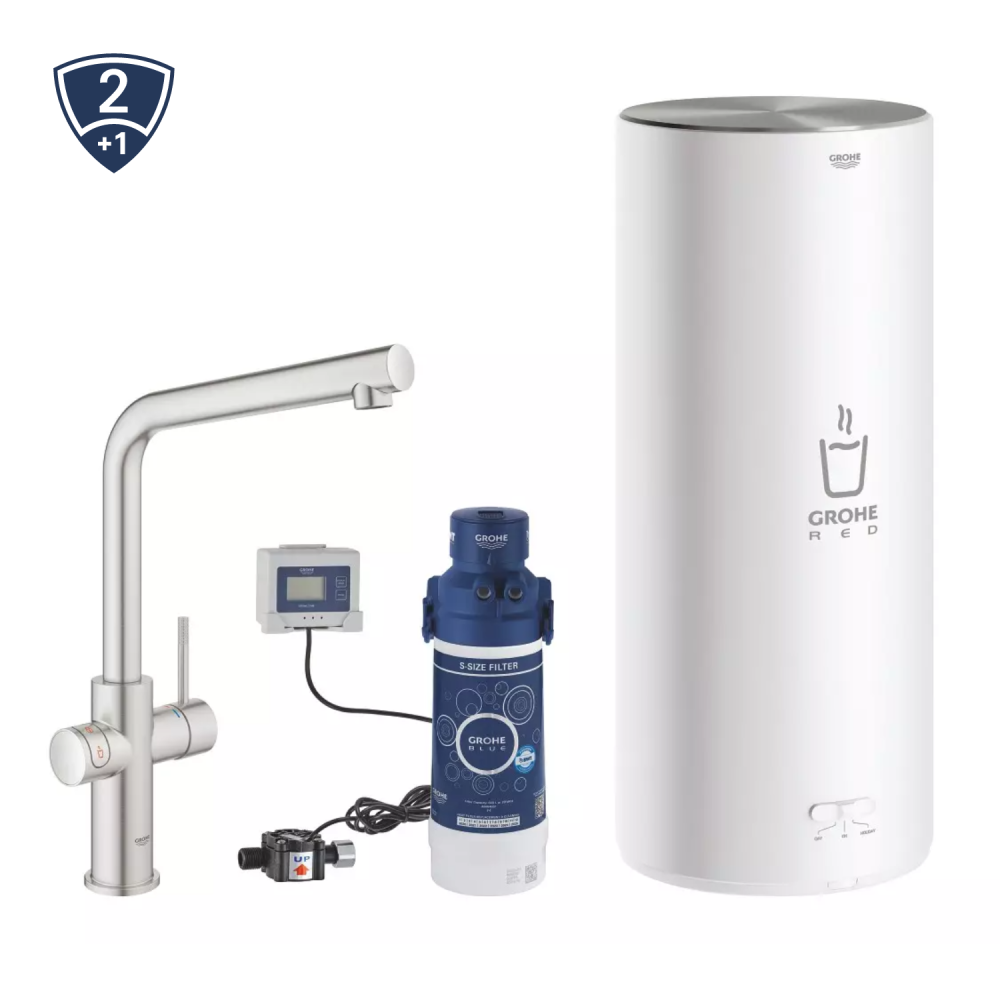 GROHE Red L kedel med Duo L-tud vandhane i Supersteel billede