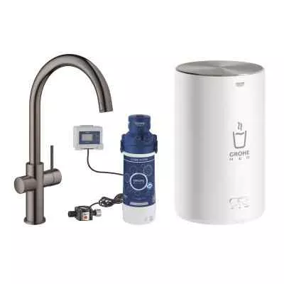 GROHE Red Duo - Poleret Hard Graphite - C-tud - Str- M Grohe Red Anlæg